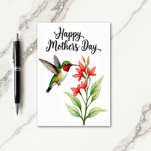 Ruby Bird Blossom Mothers Day Card