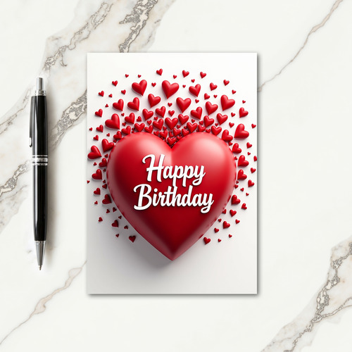 Ruby Heart Birthday Card