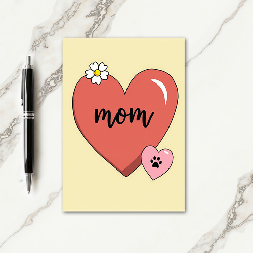 Ruby Heart Mom Illustration Card