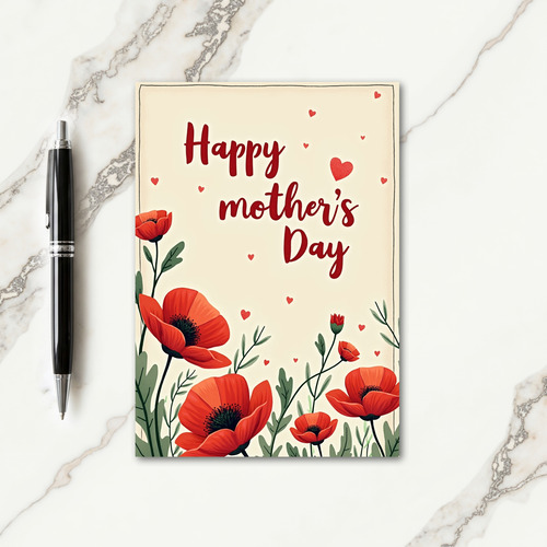 Ruby Hearts Mothers Day Card