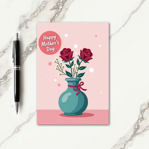 Ruby Red Blossom Mothers Card
