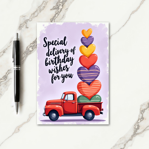 Ruby Red Truck Birthday Card