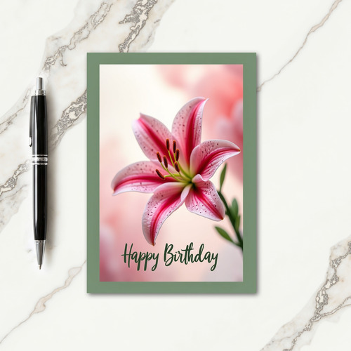Ruby Striation Birthday Card