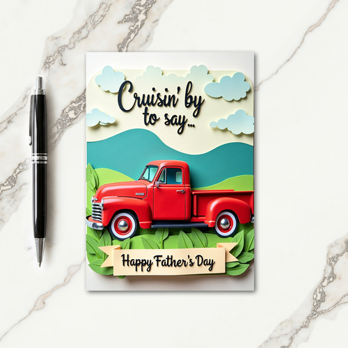 Ruby Truck Sweet Fathers Day Card