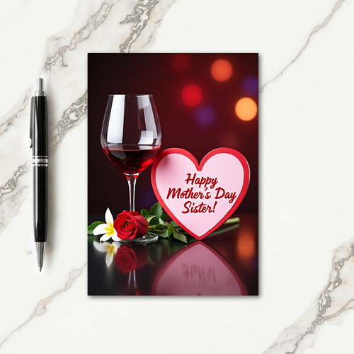 Ruby Wine Happy Mothers Day Card