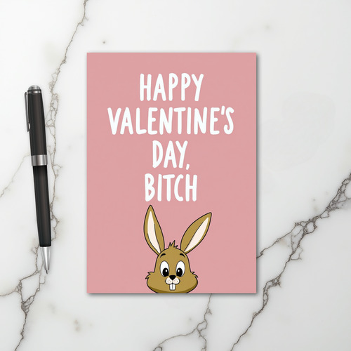 Rude Bunny Valentines Day Card