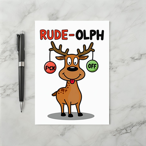 Rude Olph Adult Christmas Humor Card