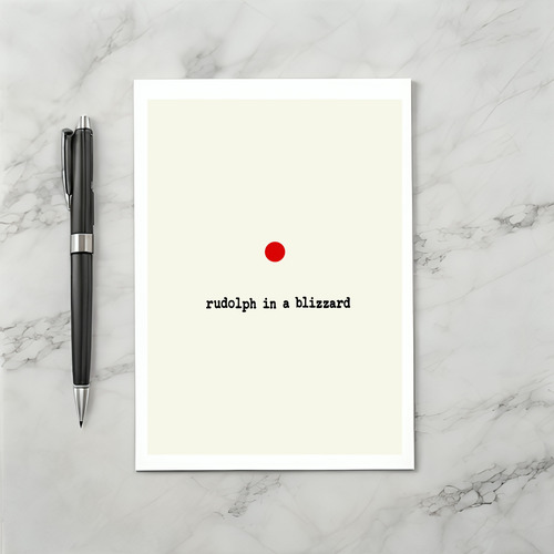 Rudolph in a Blizzard Funny Christmas Card