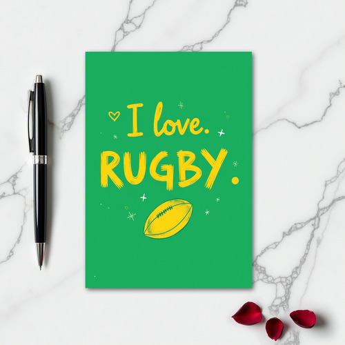 Rugby Love Brushstroke Style Card