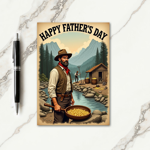 Rugged Fathers Day Gold Find Card
