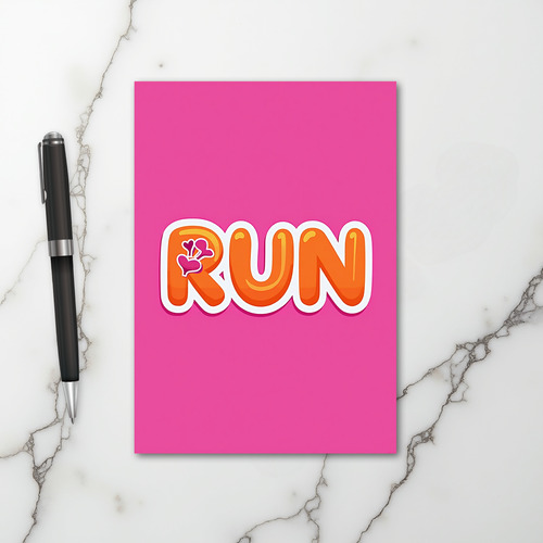Run Hearts Pink Card