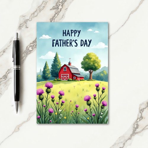 Rural Fathers Day Barn View Card