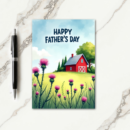 Rural Fathers Day Scene Card