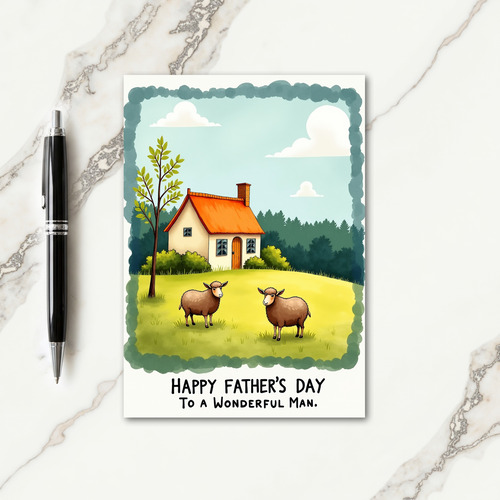 Rural Fathers Day Sheep Card