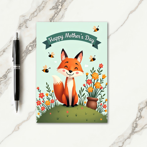 Russet Fox Mothers Day Floral Card
