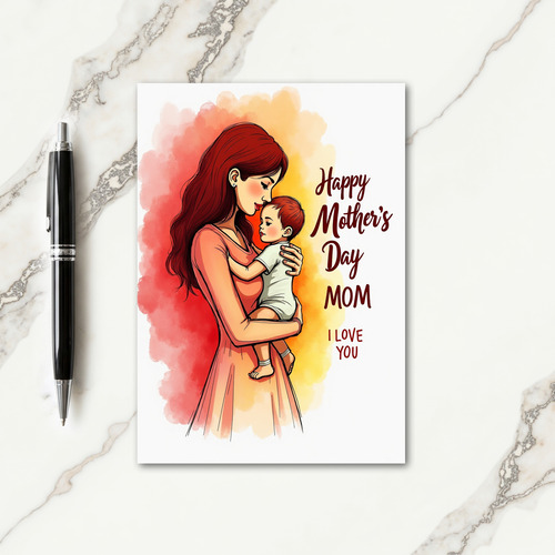 Russet Hair Mothers Day Card