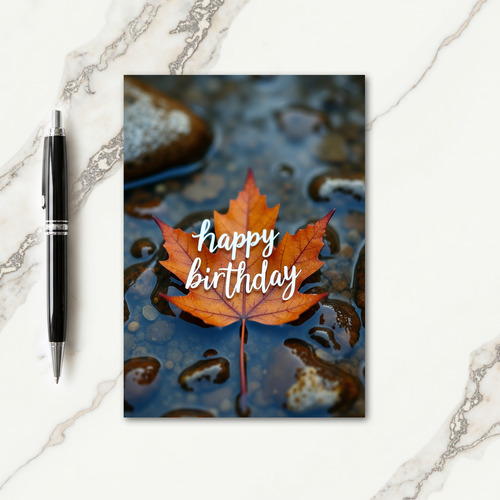 Russet Leaf Birthday Card