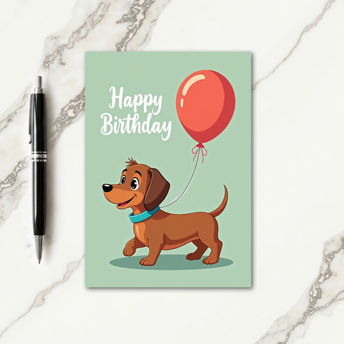 Russet Puppy Birthday Scene Card