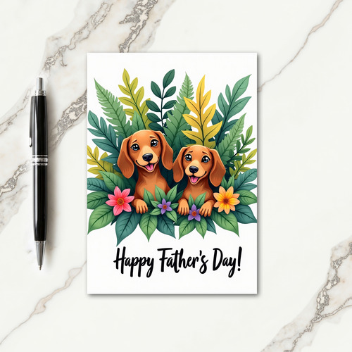 Russet Pups Fathers Day Card