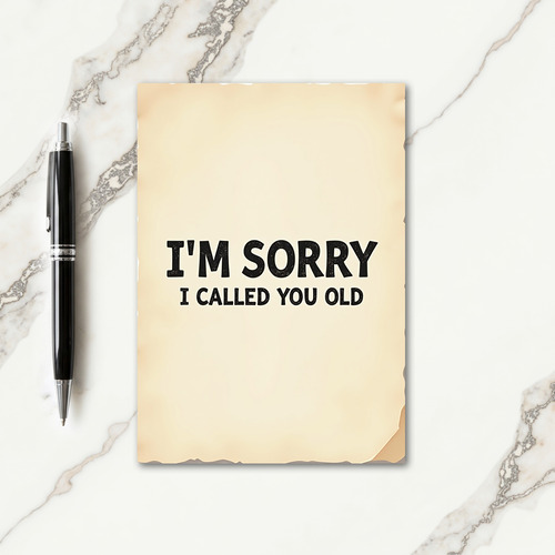 Rustic Apology Text Card
