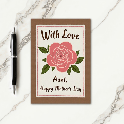 Rustic Aunt Mothers Day Card