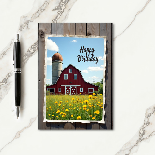Rustic Barn Birthday Card