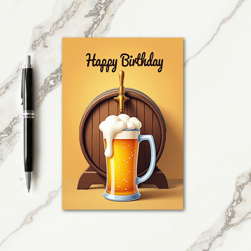 Rustic Barrel Birthday Card