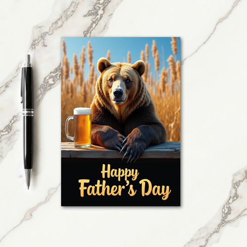Rustic Bear Fathers Day Image Card