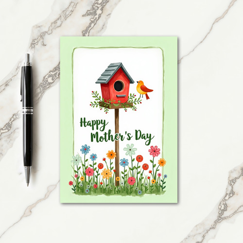 Rustic Birdhouse Mothers Day Card