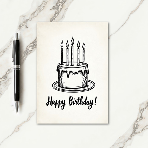 Rustic Birthday Cake Card