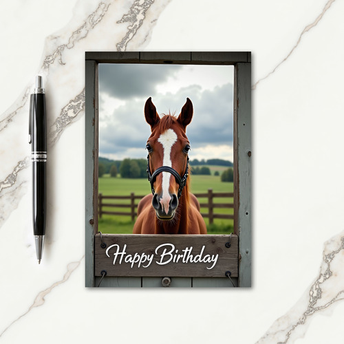 Rustic Birthday Horse Card