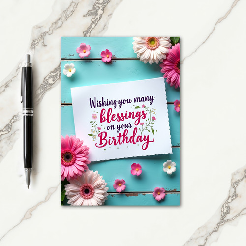 Rustic Blooms Birthday Card