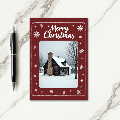 Rustic Cabin Christmas Card
