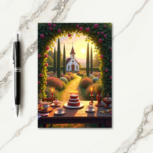 Rustic Cake Birthday Card