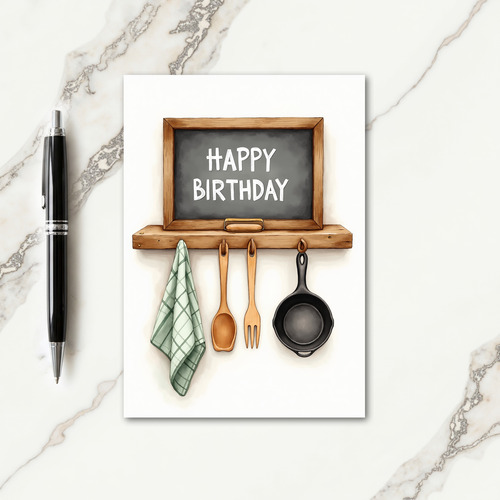 Rustic Chalk Birthday Card