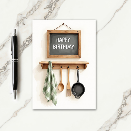 Rustic Chalkboard Birthday Card