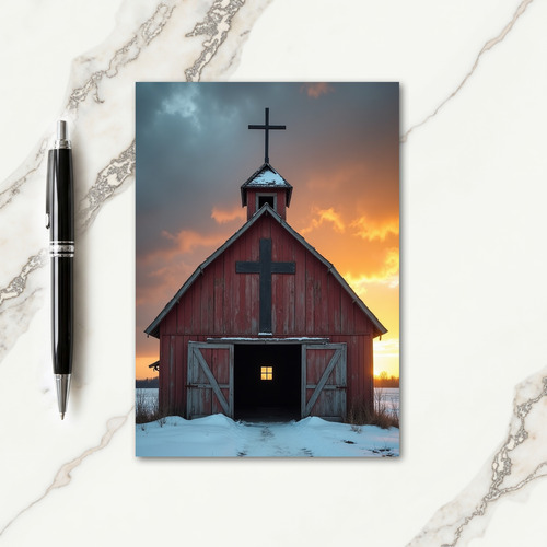 Rustic Chapel Christmas Card