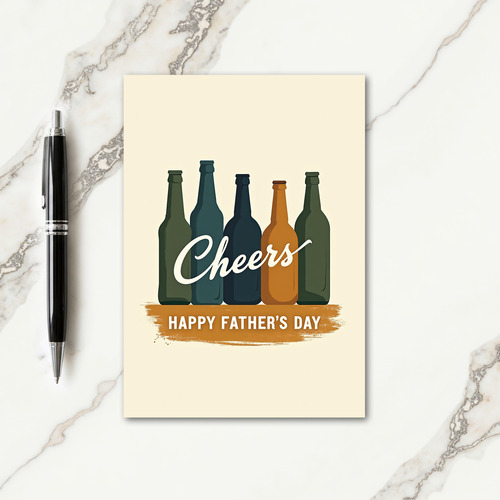 Rustic Cheers Fathers Day Card