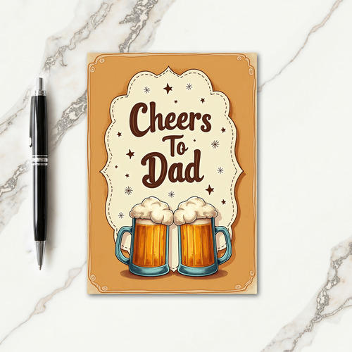 Rustic Cheers To Dad Card