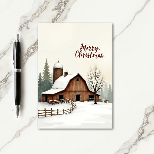 Rustic Christmas Barn Card