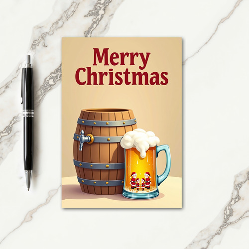 Rustic Christmas Barrel Card