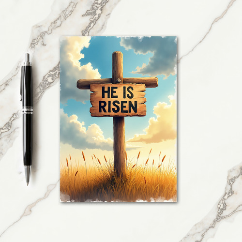 Rustic Cross Sunrise Greeting Card
