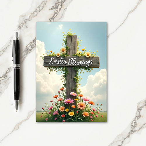 Rustic Easter Blessings Scene Card