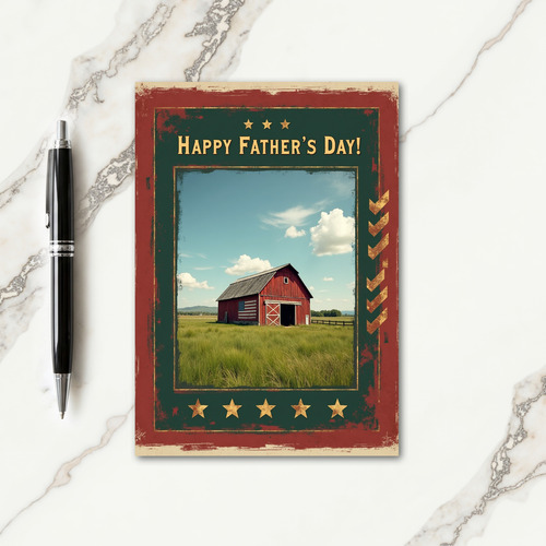 Rustic Fathers Day Barn Card