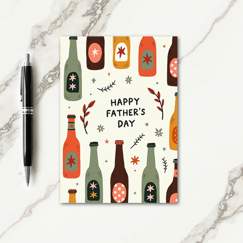 Rustic Fathers Day Bottles Card