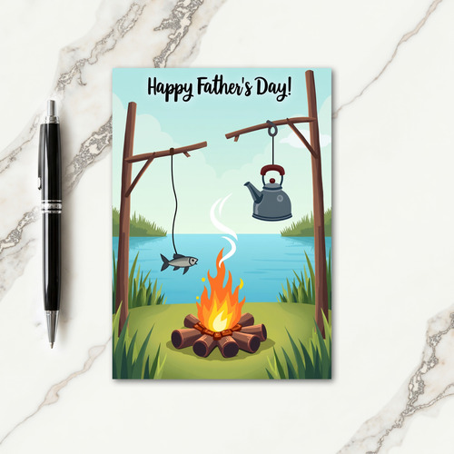 Rustic Fathers Day Camp Card