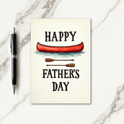 Rustic Fathers Day Canoe Card