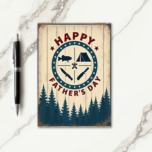 Rustic Fathers Day Emblem Card