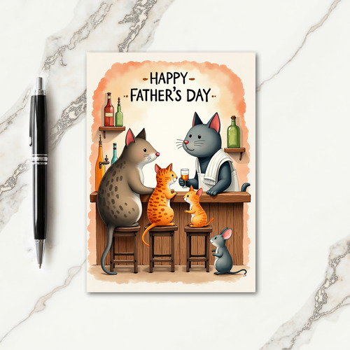 Rustic Fathers Day Felines Card