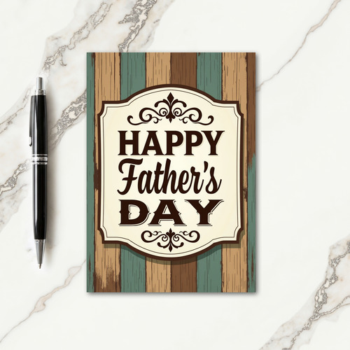 Rustic Fathers Day Plaque Card